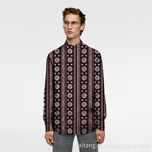 Digital Printing Fabric Polyester Blend Shirts Woven Garment